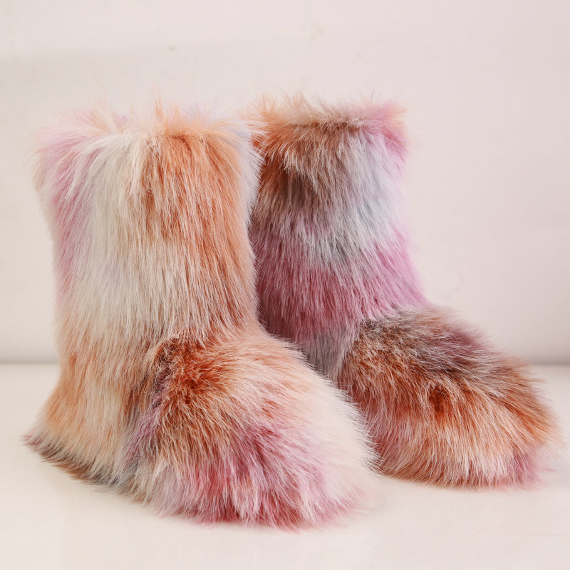 Factory wholesale 2023 spring new tie-dyed suede snow boots autumn and winter women's outdoor fur boots