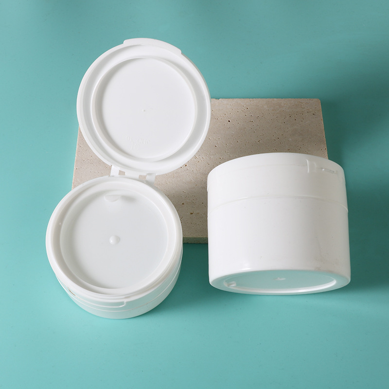 100g tooth powder box 50g round flip pp tooth powder jar tooth powder jar 50ml explosive plastic white with spoon