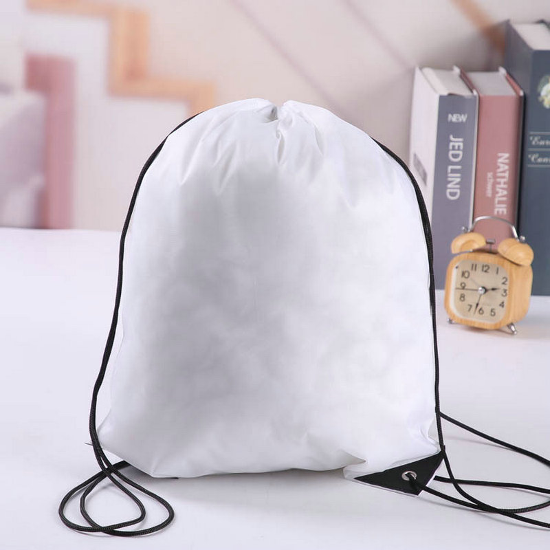 Drawstring Drawstring Pocket Color Polyester Fabric Nylon Shopping Bag Non-woven Fabric Drawstring Backpack in stock Printable Logo