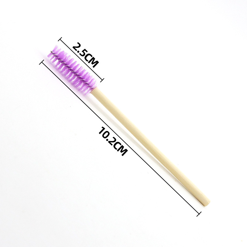 Factory wholesale disposable bamboo rod eyelash brush nylon eyelash brush eyebrow brush mini makeup brush wooden rod eyelash brush
