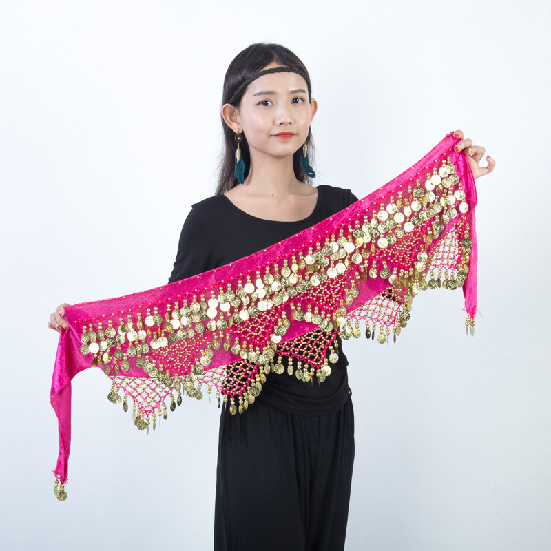Spot Belly Dance Waist Chain Tribal Dance Hip Towel Indian Dance Performance Belt Waist Seal Stage Performance Practice Accessories
