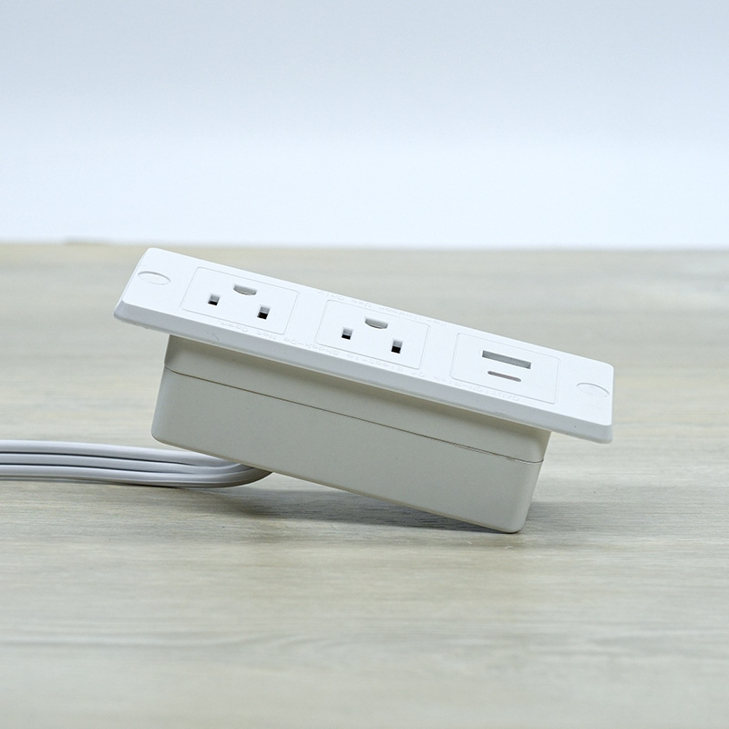 厂家认证美式USB-CPD20W快充家具桌面插座床头美标TYPE-C电源排插