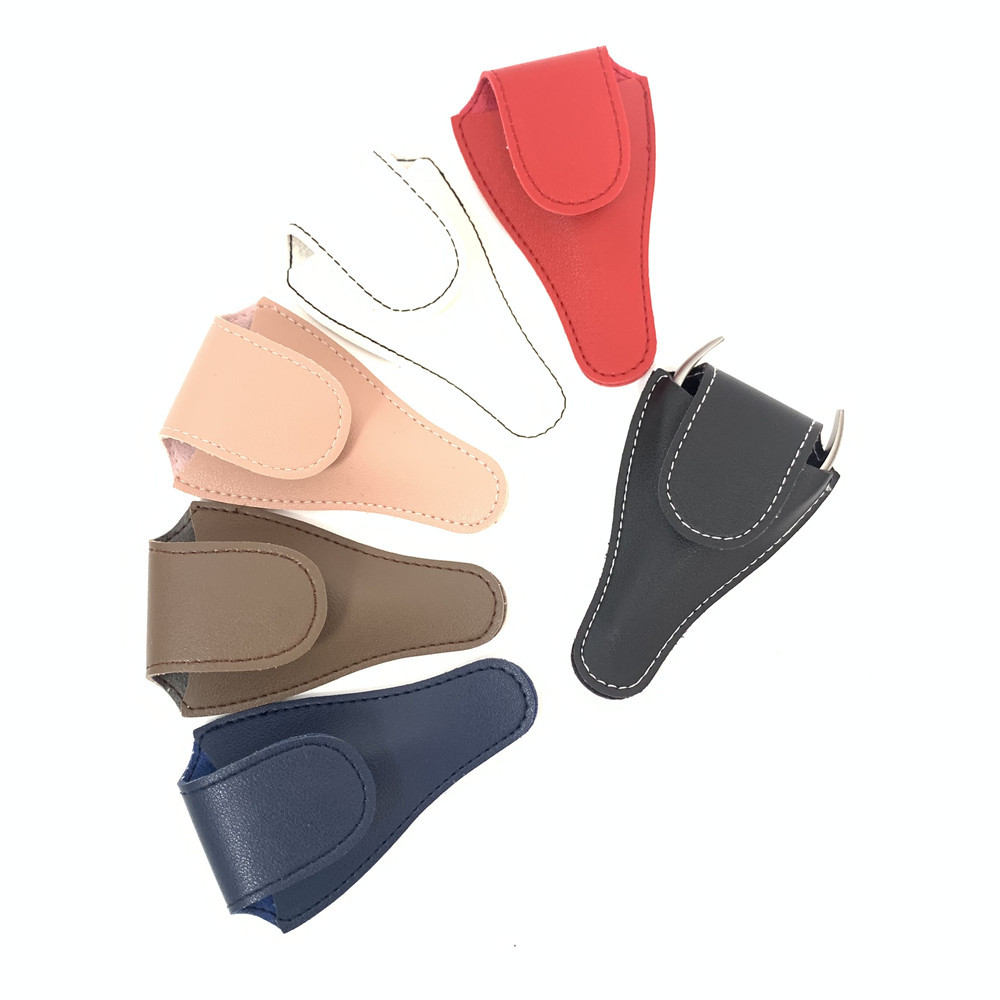 in stock 12 Color Optional Dead Leather Cutters Protective Cover Printable Logo Nail Clipper PU Storage Cover Nail Clipper Protective Cover