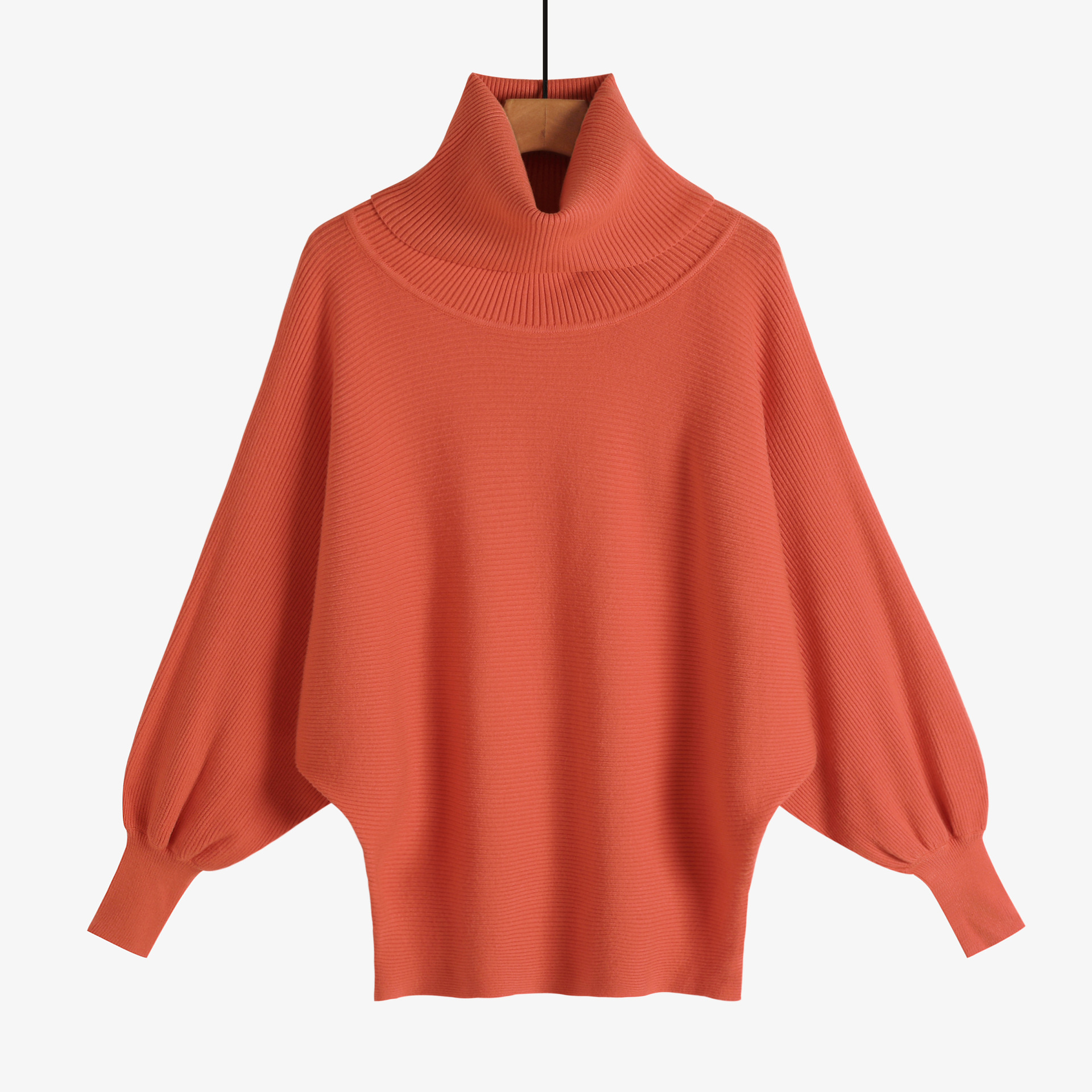 2023 cross-border Amazon autumn and winter New Loose Women's irregular lantern sleeve plus size batwing shirt pile collar sweater