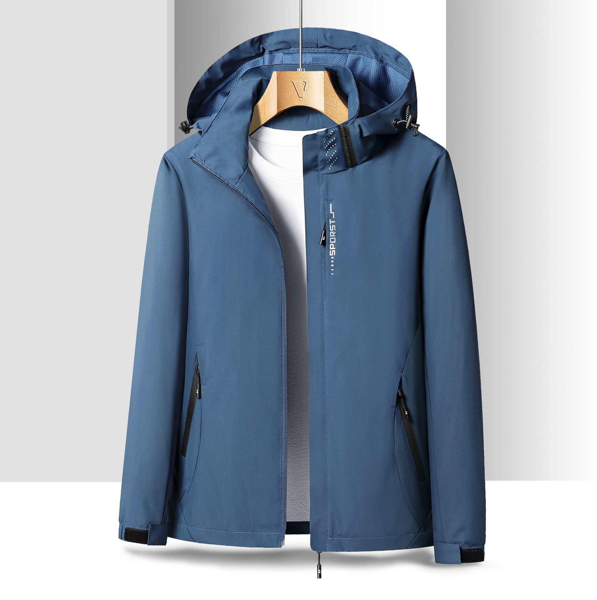2022 Solid Color Charge Jacket Couple's Jacket Spring and Autumn Thin Outdoor Hooded Jacket Baseball Suit Mountaineering Jacket