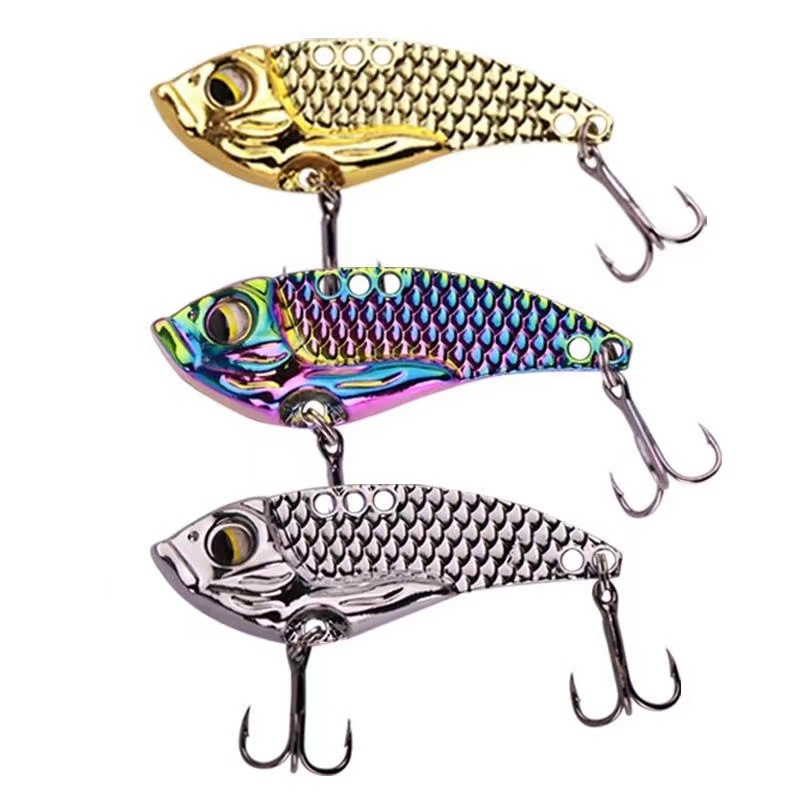 Metal Dragon scale sequins colorful vib fake bait rattlesnake long shot beading Luya bait Horse Mouth Bass Freshwater Fishing bait