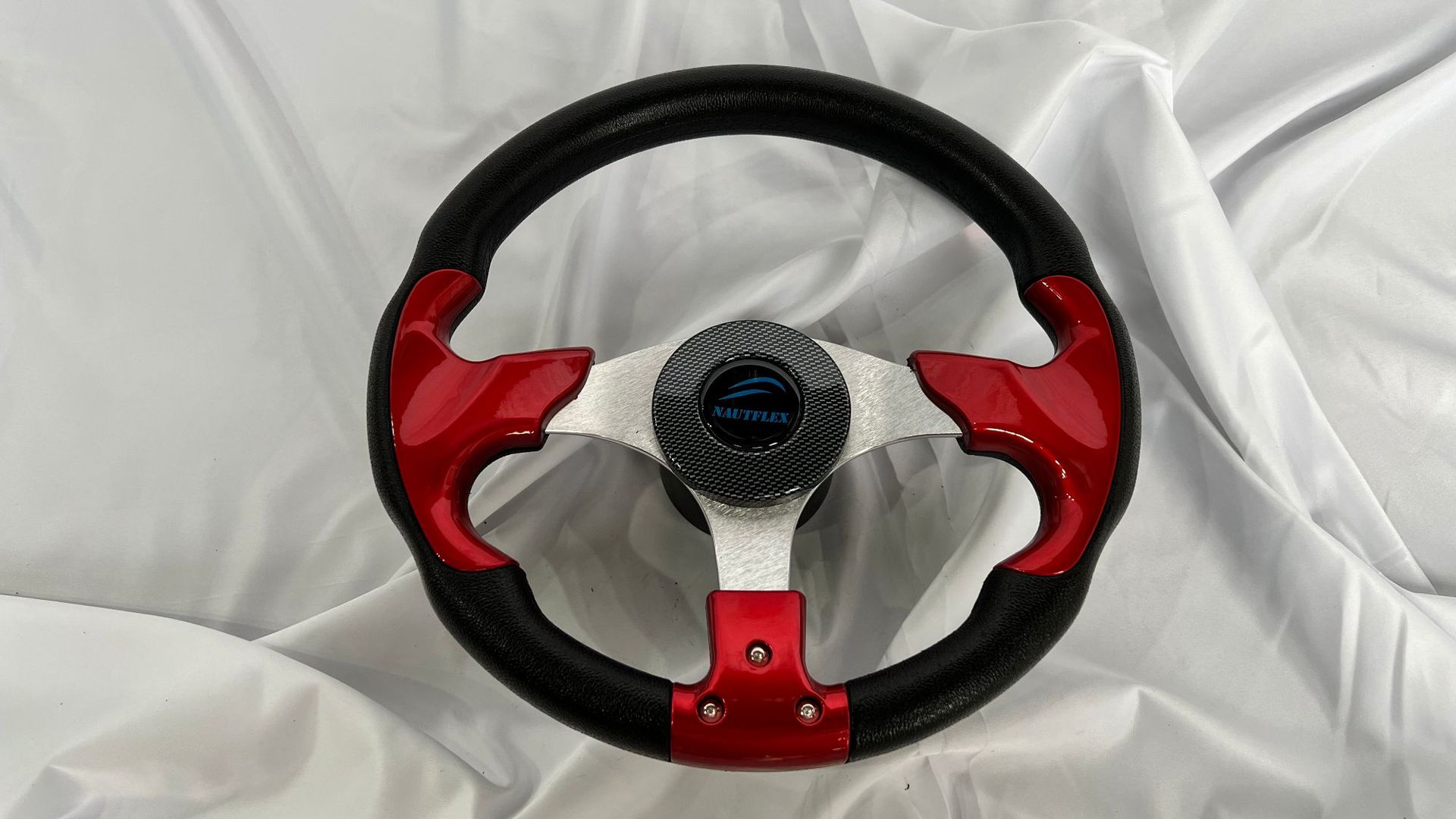 Steering wheel for speedboat aluminum alloy speedboat red version matching mechanical steering machine and hydraulic steering machine