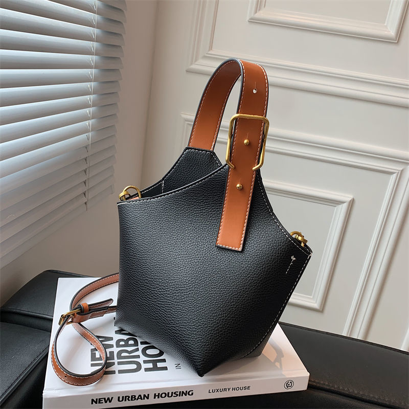 Γυναικεία τσάντα χονδρικής χονδρικής τσάντα εξειδικευμένου σχεδιασμού γυναικεία τσάντα σε αντίθεση χρώματος τσάντα κουβά τσάντα καλαθιού φαγητού_voghion.com