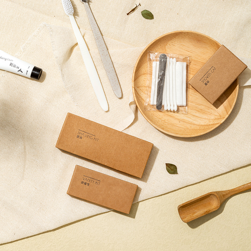 Hotel disposable toiletries suit B & B Inn hotel Kraft paper card box toothbrush factory wholesale LOGO