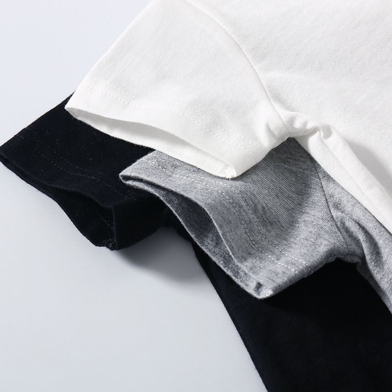 Summer new baby round neck shoulder buckle short-sleeved T-shirt boys and girls baby cotton top solid color bottoming shirt