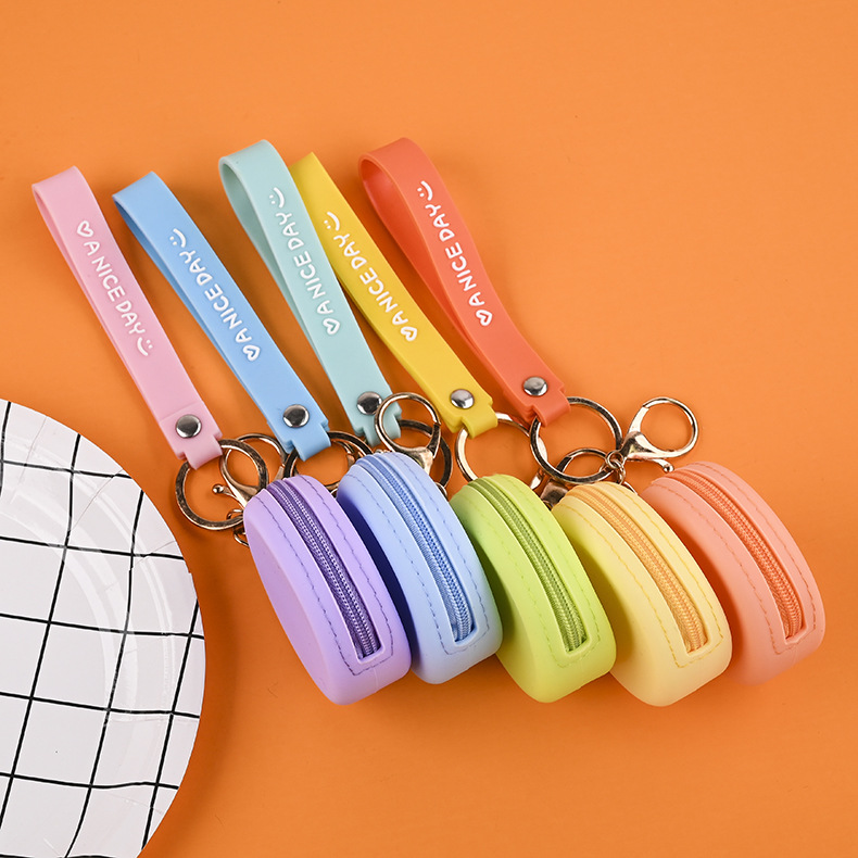 New Creative Silicone Round Solid Color Children's Change Storage Bag Children's Points Storage Bag Wrist Band Round Bag