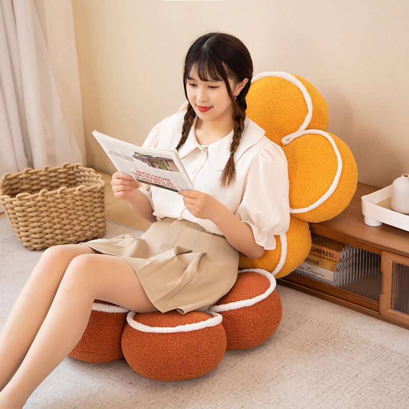 Cute Flower Cushion Butt Cushion Student Chair Back Cushion Sunflower Pillow Bedroom Living Room Sofa Bay Window Cushion