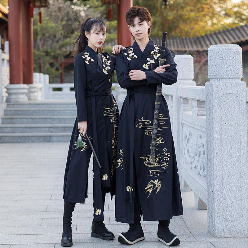 5688 Real Shot Spring and Summer New Thin Improved Pair Long Shirt Pants Daily Couple cp Stage Clothing