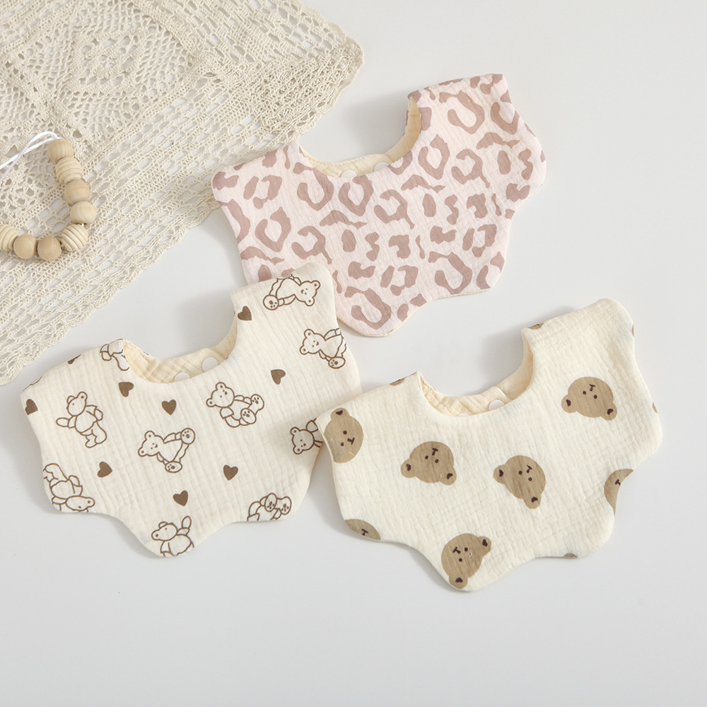 Han Feng 6-layer cotton gauze petal bib Zou Zou cloth saliva towel 360 degree newborn bib baby anti-spitting milk towel