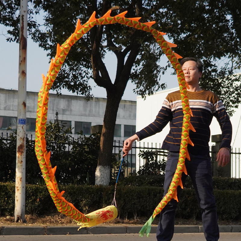Dragon throwing dragon diabolo Dragon colorful dragon children's dragon dancing ribbon fitness dragon props Dragon Playing Dragon middle-aged and elderly square ribbon hand throwing dragon