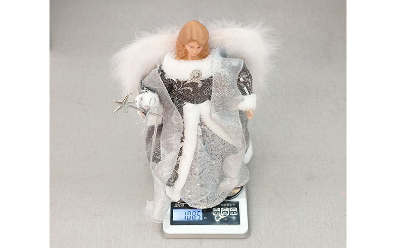 Baiyang crafts small wholesale Christmas new Christmas tree decoration supplies plush wings Angel Tree Top Star_voghion.com