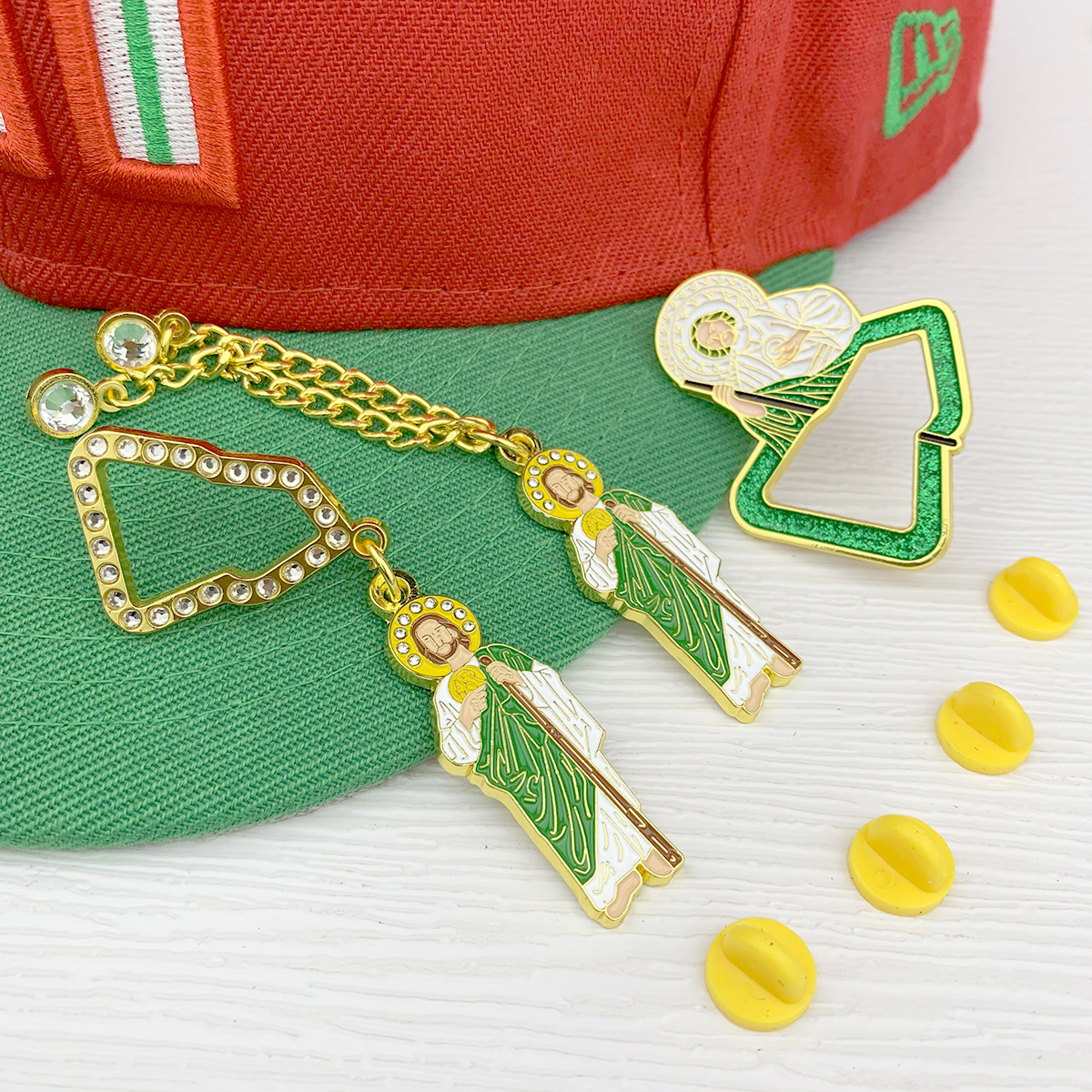 Cross Border Metal Badge New Era Hat Pins Baking Paint Mexico New Age Cartoon Decorative Hat Needle