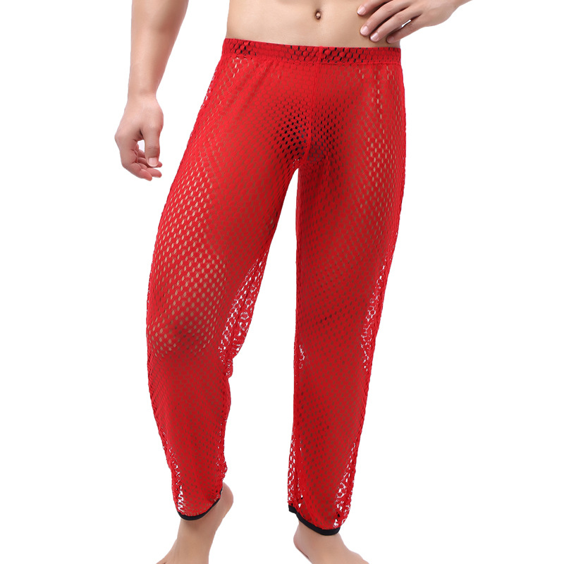 WOXUAN Mesh Pants Men's Mesh Pants Breathable Sexy Transparent Pants