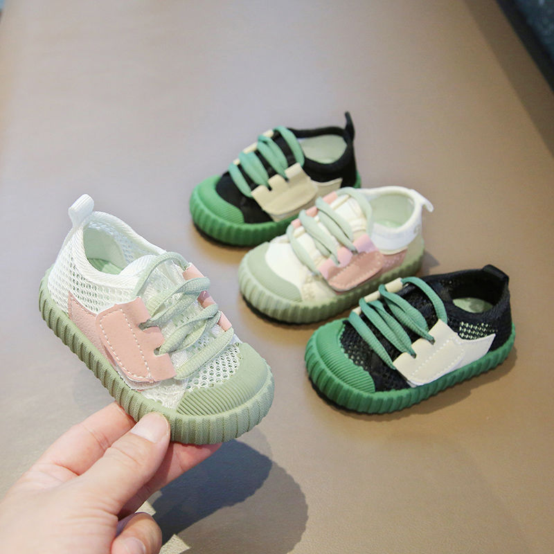 Spring and Summer Children's Leak Mesh Canvas Shoes Baby's Soft Sole Breathable Shoes Men's and Women's Children's Canvas Shoes Children's Toddler Mesh Shoes