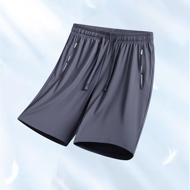 Summer Ice Silk Thin Sports Shorts Men's Loose Elastic plus size Casual Men's Five-point Pants Quick-drying Pants 2225