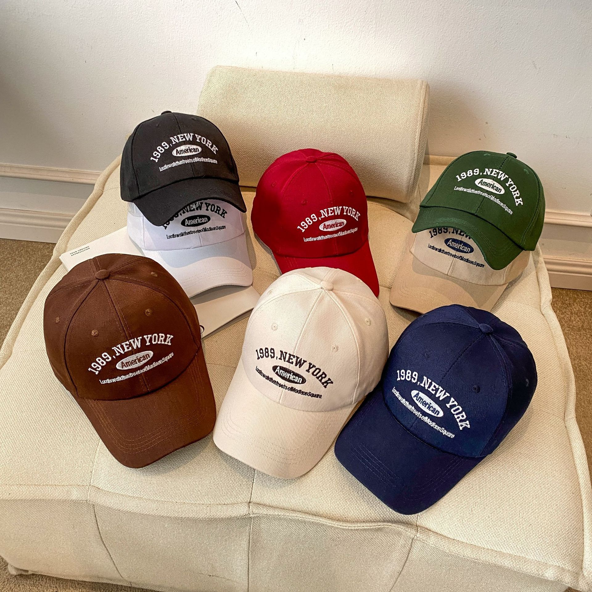 Fashionable sun hat with embroidered big brim Korean style versatile outdoor peaked cap fresh men and women trendy baseball cap