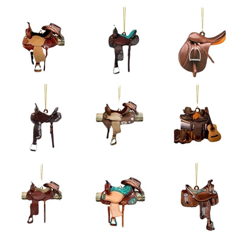 Saddle acrylic Keychain cross-border new Western cowboy Saddle Keychain pendant pendant