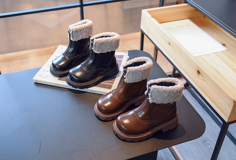 New children's cashmere warm cotton boots girls soft soled princess boots_voghion.com