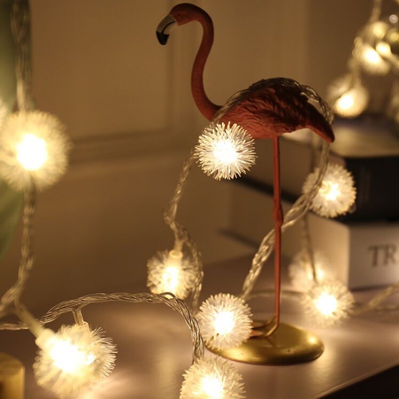 LED light string wool ball dandelion light string holiday wedding outdoor closet decoration Starry Sky factory wholesale
