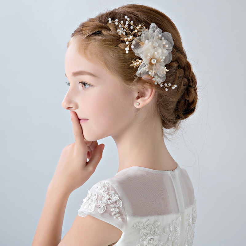 Children's dress accessories flower hair accessories headband Girls performance headdress headband flower girl wedding dress headdress flower jewelry hairpin