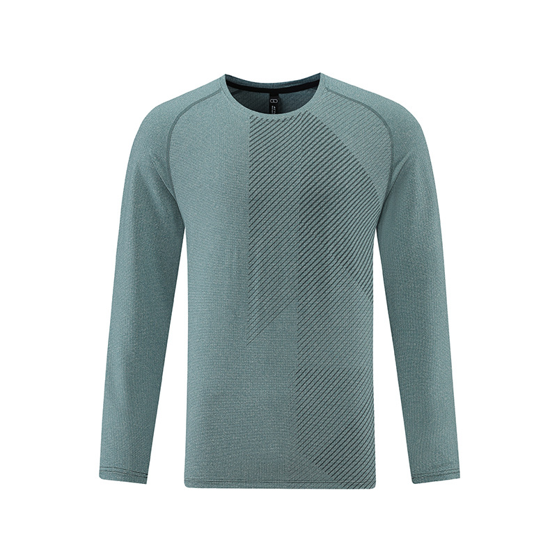Spring and Autumn Men's Outdoor Round Neck Quick Drying Clothes Long Sleeve Sports Leisure Breathable Loose Running T-shirt Spot Print LOG