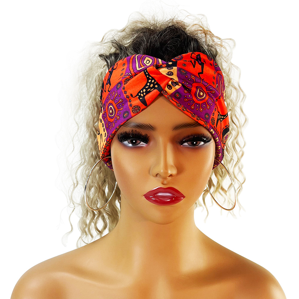 New printed hair band Sports sweat-absorbent elastic hair band Europe and the United States cross-border headband multi-color spot wholesale
