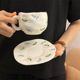Korean pink and blue floral cup and saucer