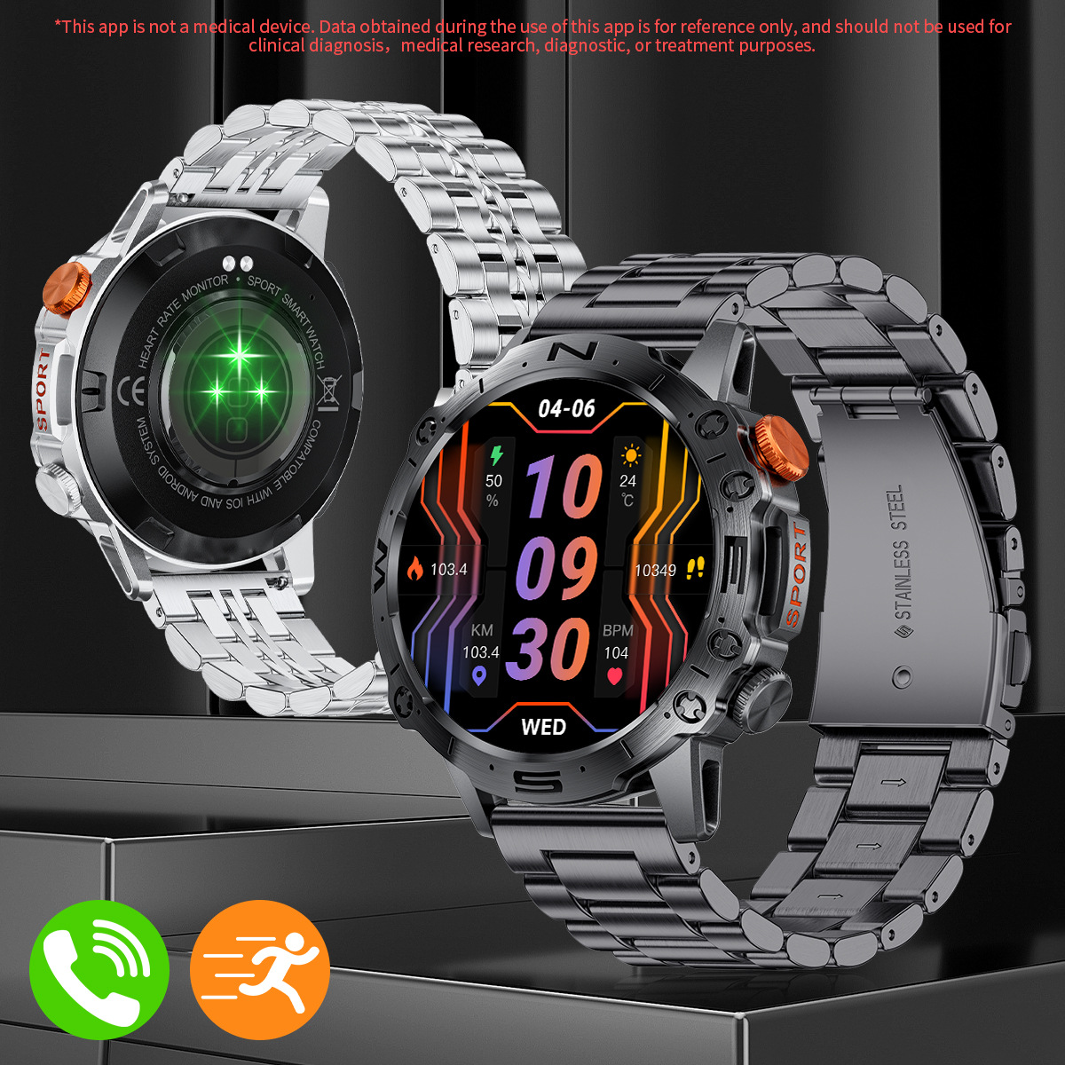 LIGE/Lige foreign trade specializes in men's watches with multi-functional waterproof pedometer bluetooth calling business watches