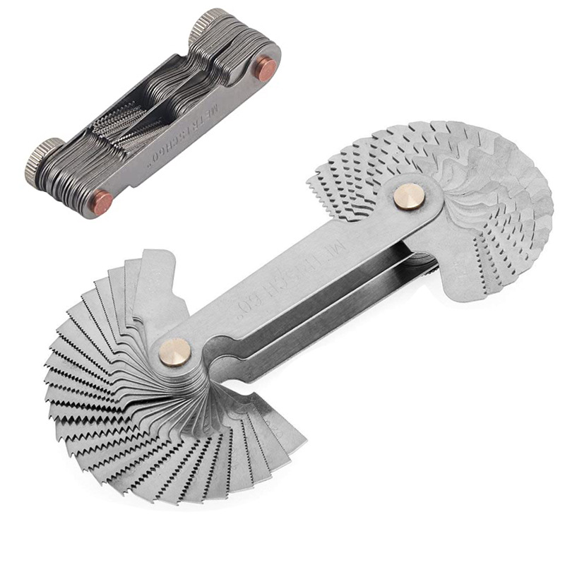 52pc metric 60 inch 55 tooth gauge thread gauge rib template thread gauge pitch measuring tool