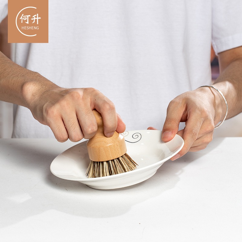 Strictly Selected Coconut Oil-free Pan Washing Brush Beech Dishwashing Brush Household Kitchen Fruit and Vegetable Cleaning Multifunctional Decontamination Brush