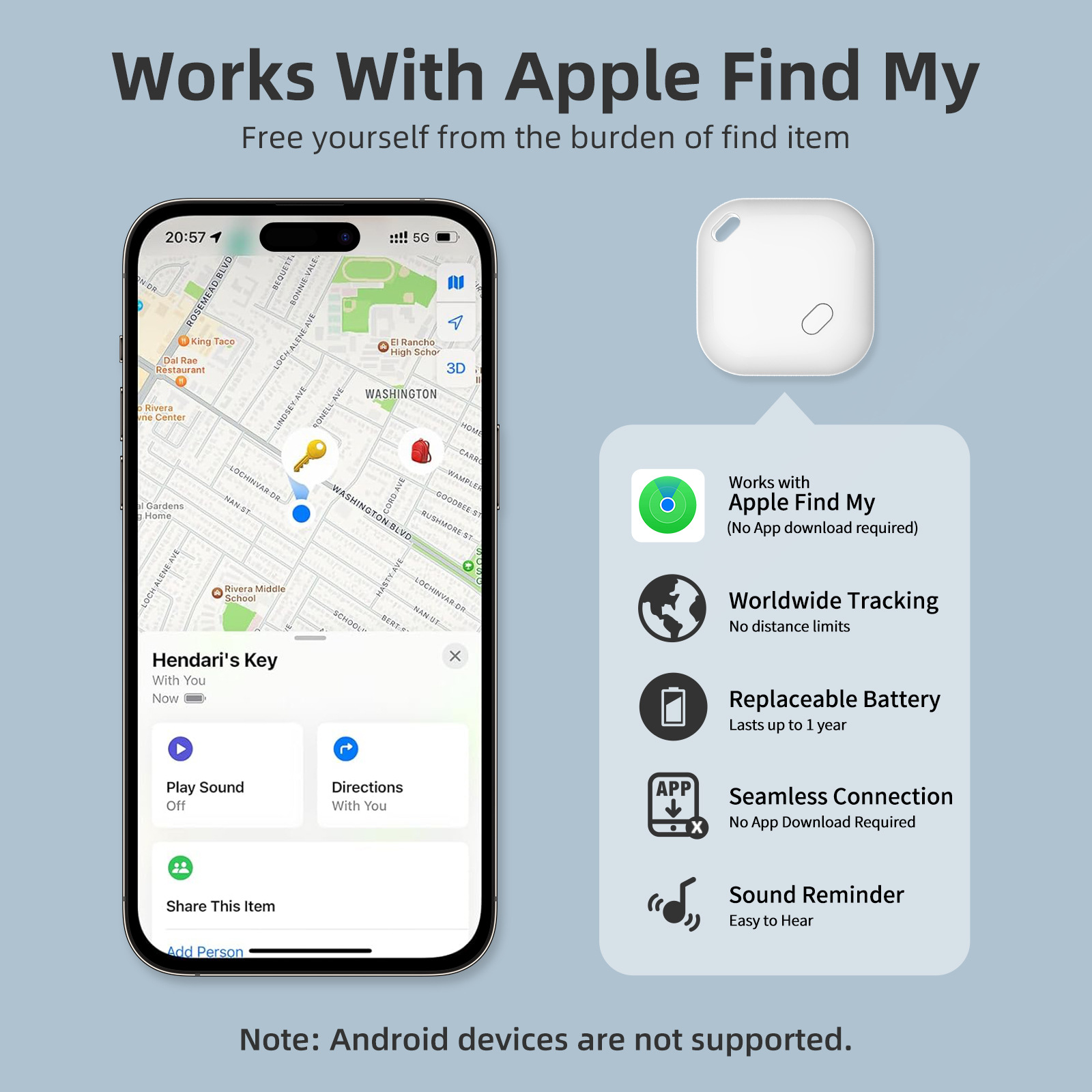 Mini compact bluetooth anti-loss device to find things to track car key u disk finder airtag locator branch
