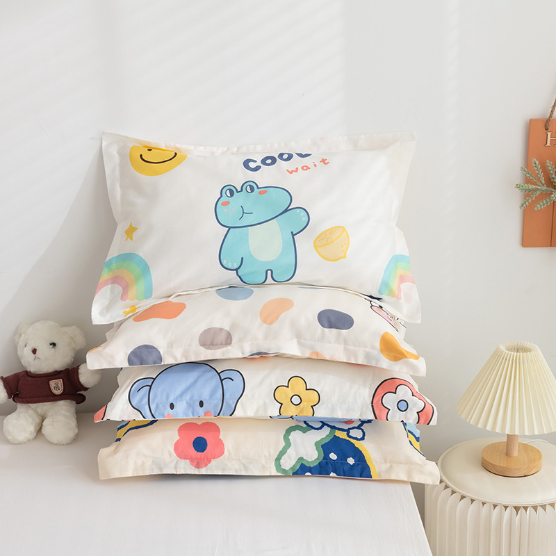 Wholesale cotton children's pillowcase summer cotton pillowcase kindergarten baby cartoon student pillow liner set