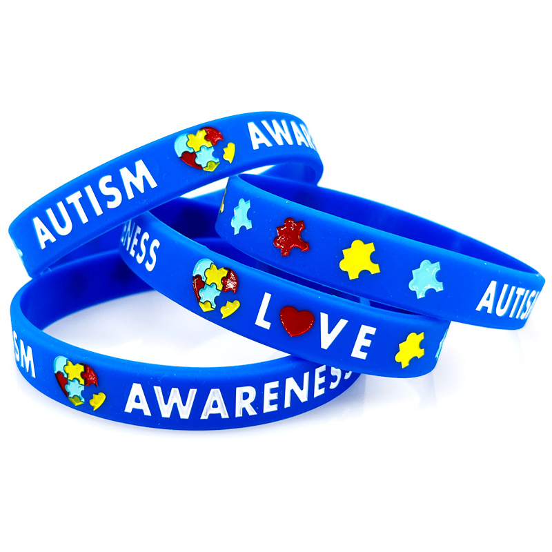 Autism Autism Consciousness Rubber Wrist Band Color Puzzle Inspirational Public Care Autism Silicone Bracelet