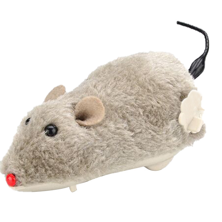 Chain winding plush mouse winding mouse will jump and wag its tail pet dog cat toy wholesale