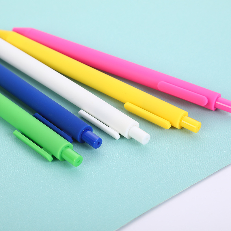 Creative push gel pen candy color student ballpoint pen simple macaron advertising pen wholesale printing logo