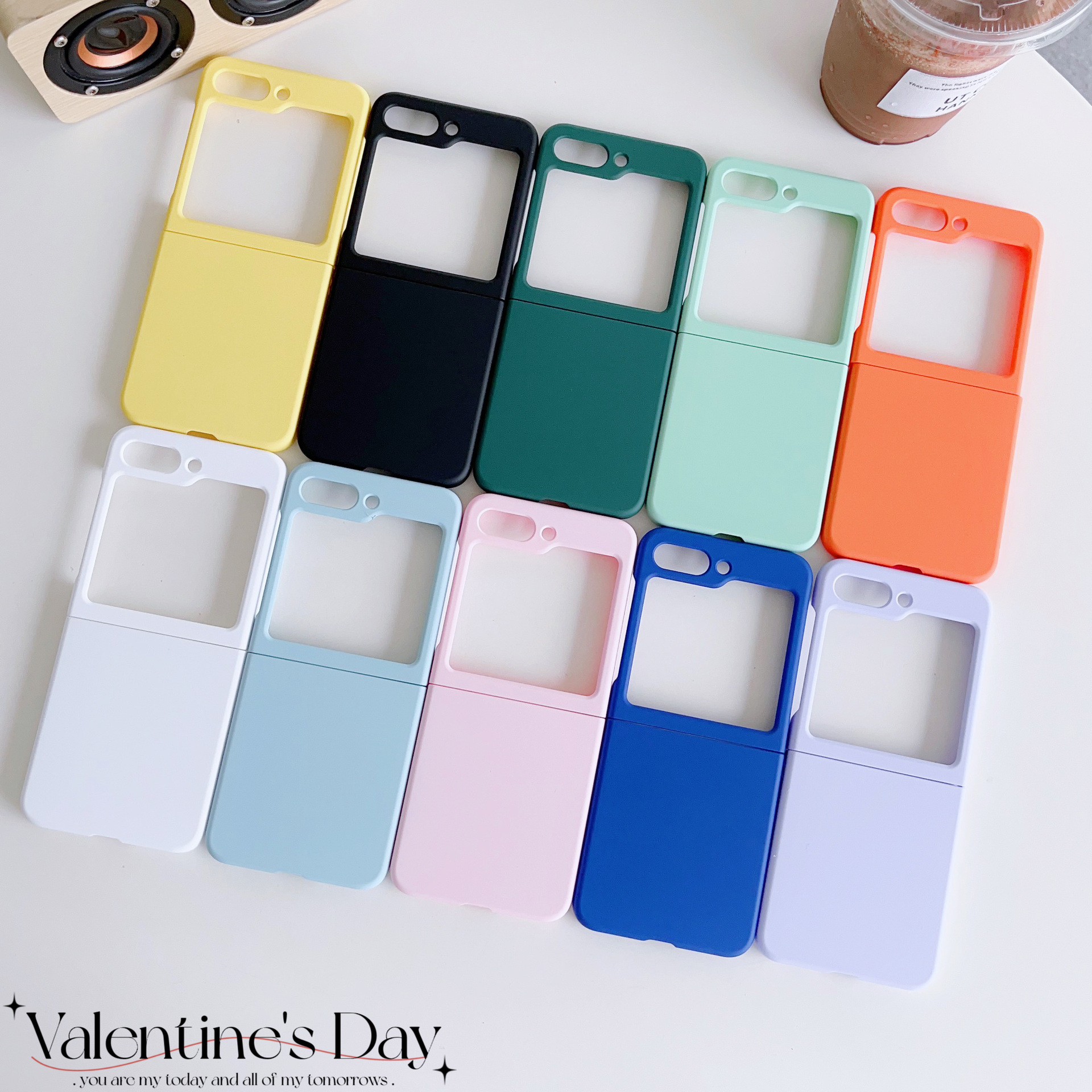 Solid Color Folding Screen Phone Case for Samsung Samsung Galaxy Zflip6 Macaron Matte Hard