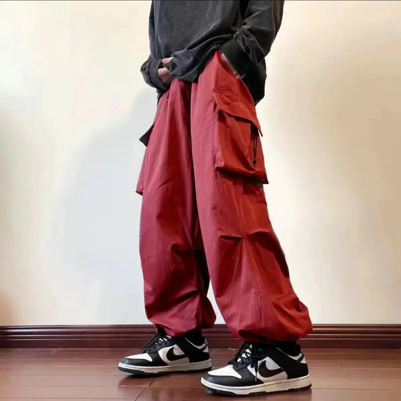 Cross-border Japanese Pants Men's High Street Trendy Brand Ins Loose Straight Couple's Sports Casual Charge Pants