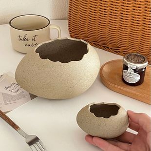 Xiaohongshu same style eggshell shape tableware creative bird nest Bird Nest dessert bowl cold drink barbecue restaurant instant noodle bowl plate