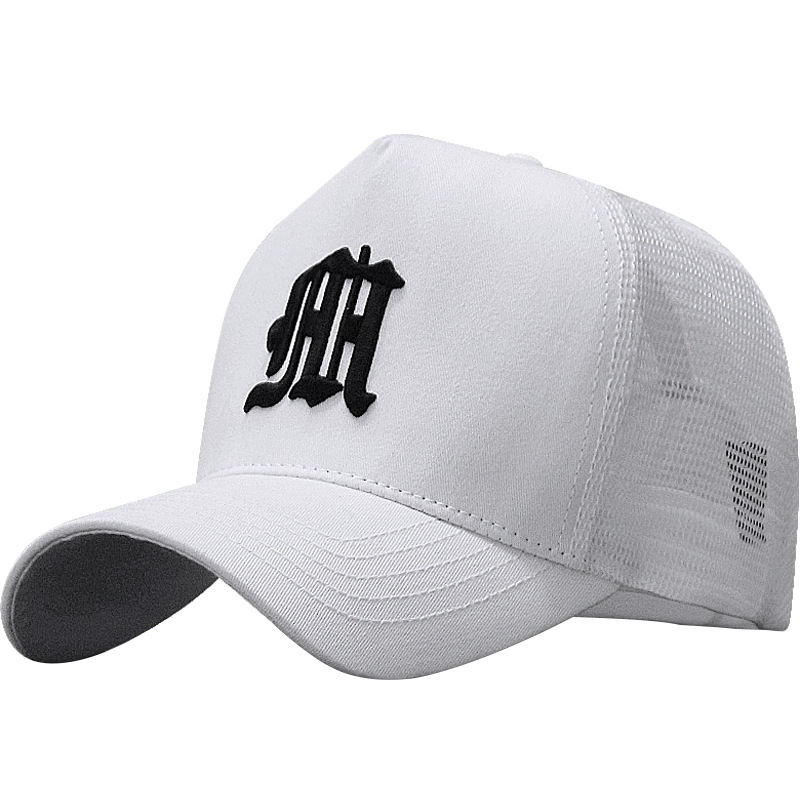 Factory Direct hat men's summer high-top baseball cap embroidered big head circumference breathable sun-proof peaked mesh cap wholesale