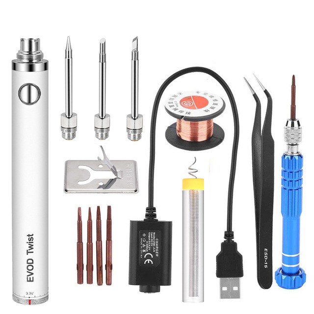 5V 15W 電池供電烙鐵帶 USB 充電烙鐵帶焊線無線充電烙鐵