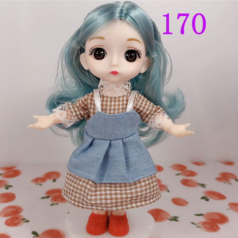 17cm8 bjd13 joint 6 inch dress doll Denim wedding ob11 clothes suit girl birthday accessories
