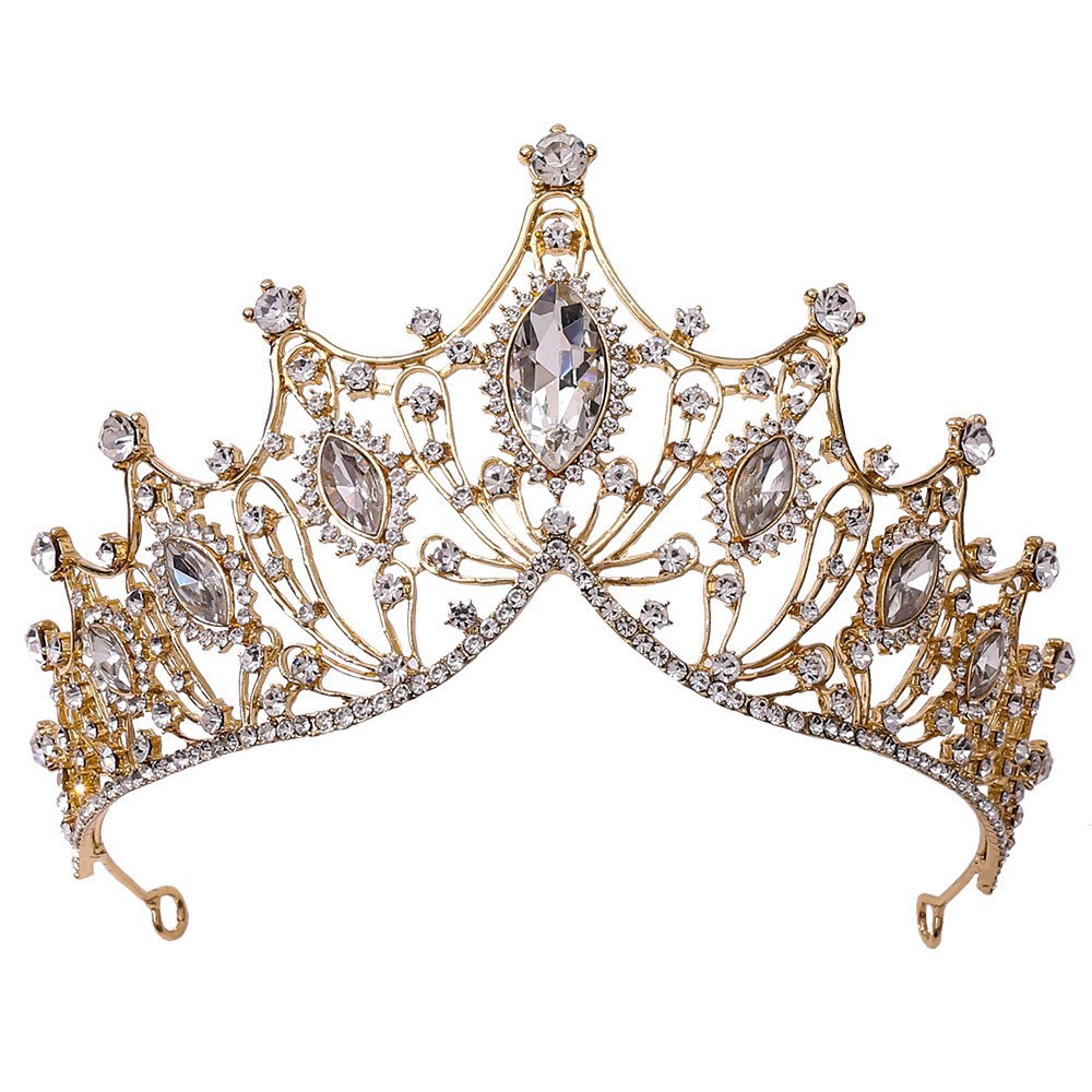 New Bridal Crown Korean style white handmade rhinestone headdress wedding photo accessories wedding dress hair accessories
