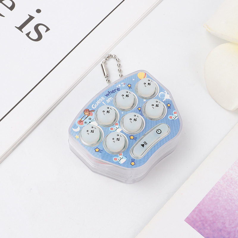 Cross-border cute mini handheld mole toy cute cartoon small pendant keychain electronic game machine