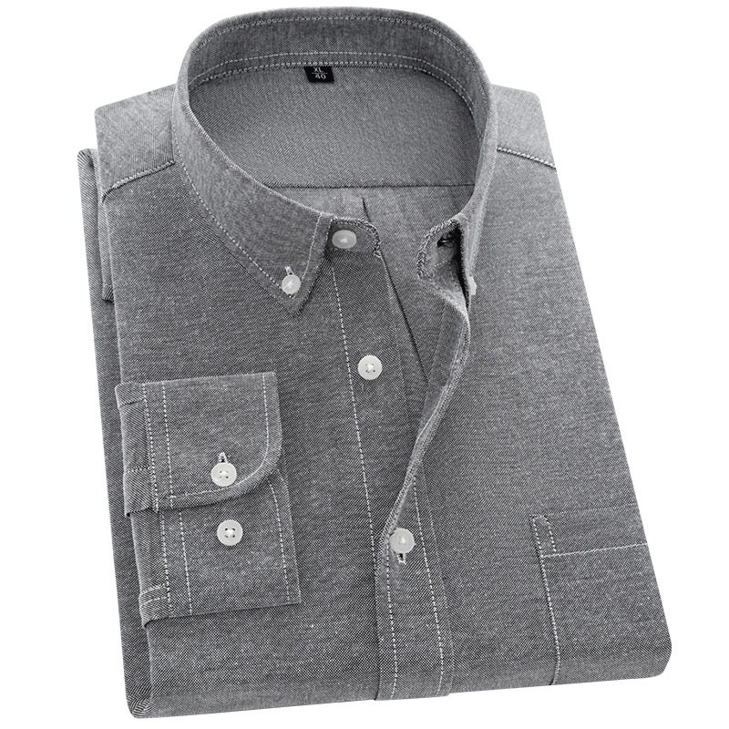 [Hot Selling] Youth Oxford Long Sleeve Shirt Loose Comfortable Casual Men's Artistic Breathable Shirt Plus LOGO