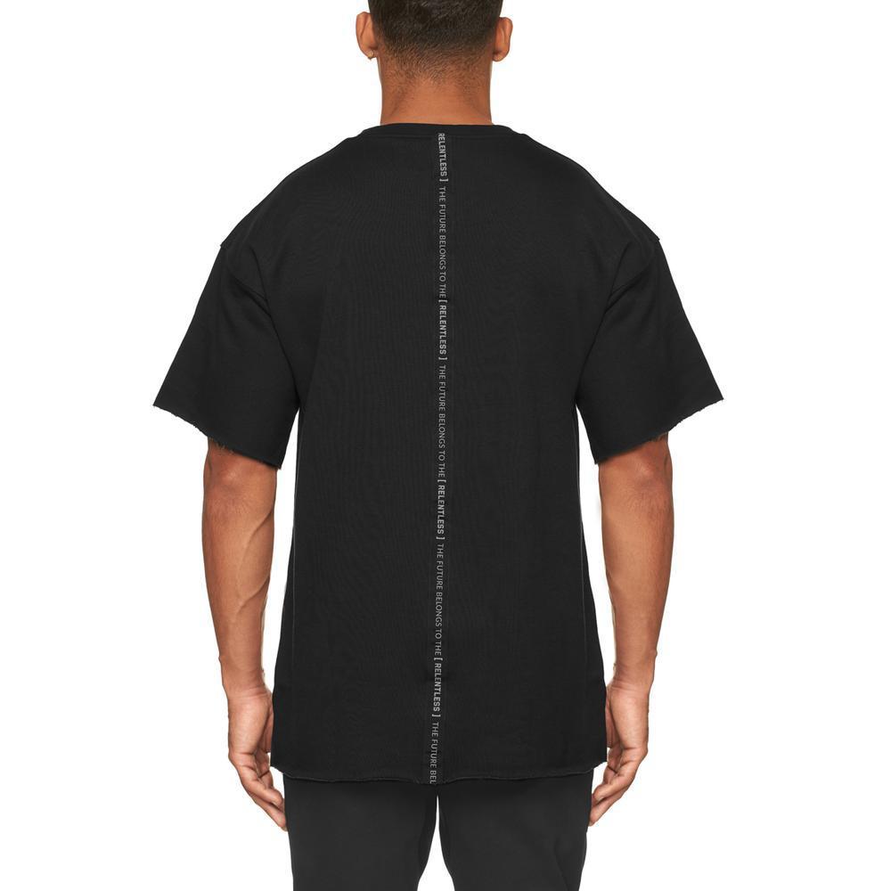 Muscle Fitness Spring and Autumn Men's New Sports Leisure Running Thick Short-sleeved Split Sweatshirt Loose Strip Outer Wear Top